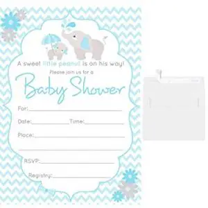 Elephant Baby Shower Invitations Blank