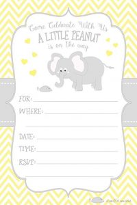 Elephant Baby Shower Invitations Gender Neutral