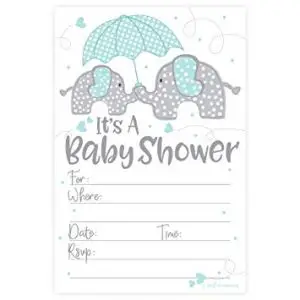 Elephant Baby Showers Invitations for Boys