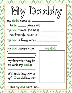 Download 14 Adorable Father S Day Questionnaires Kitty Baby Love