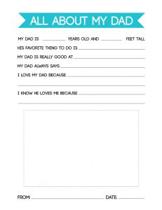 Father's Day Questionnaire Printable