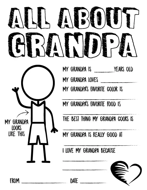 Free Printable Grandpa Questionnaire