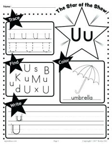 Free Kindergarten Letter U Worksheets