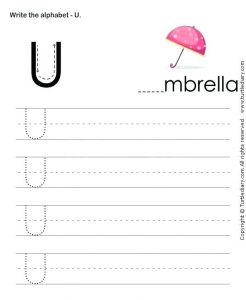 Free Printable Letter U Handwriting Worksheets