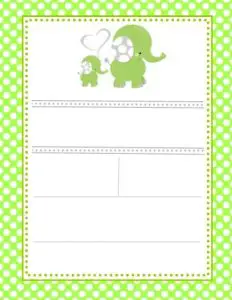 Green Elephant Baby Shower Invitations