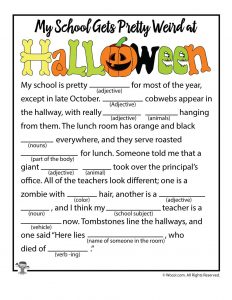 Halloween Mad Libs Printable For Adults