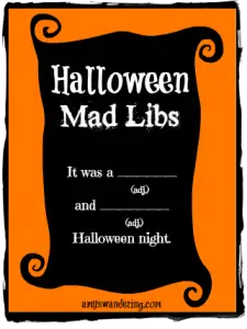 Halloween Mad Libs Printable Free