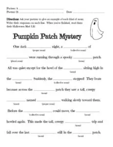 Halloween Mad Libs for 3rd Grade
