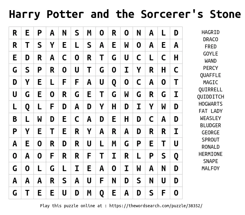 14 Magical Harry Potter Things Word Search Printables