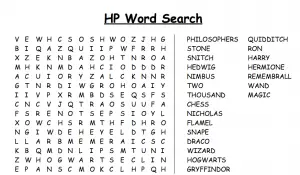 Harry Potter Things Word Search