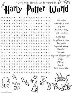 Harry Potter Word Search Free