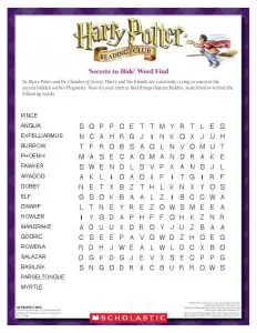 Harry Potter Word Whizzle Search