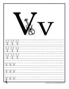 Kindergarten Letter V Worksheets