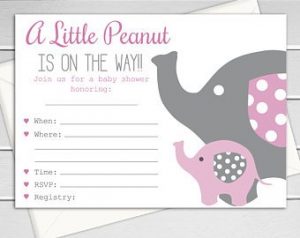 Lavender Elephant Baby Shower Elephant