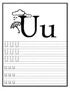 Letter U Printable Tracing Worksheets Preschool