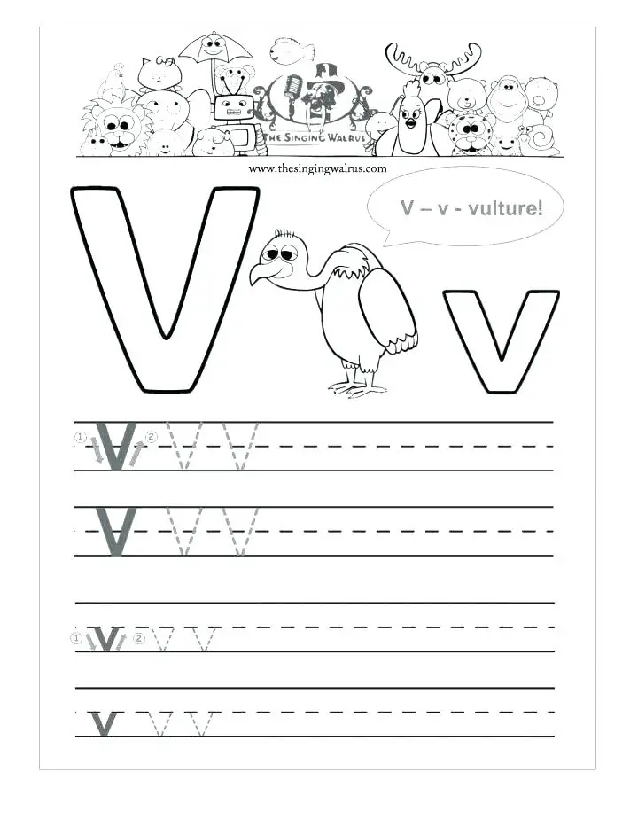 12 Learning The Letter V Worksheets Kitty Baby Love