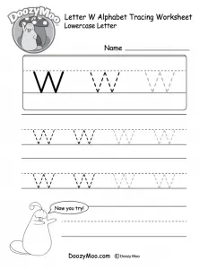 Letter W Tracing Worksheets