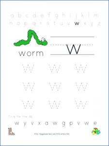 Letter W Worksheets for Pre K