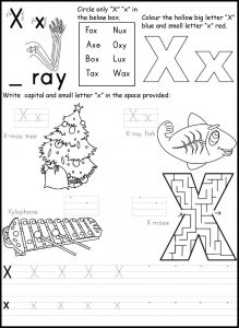 Letter X Sound Worksheet