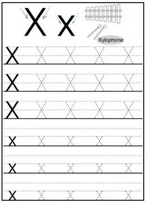 Letter X Worksheets for Kindergarten