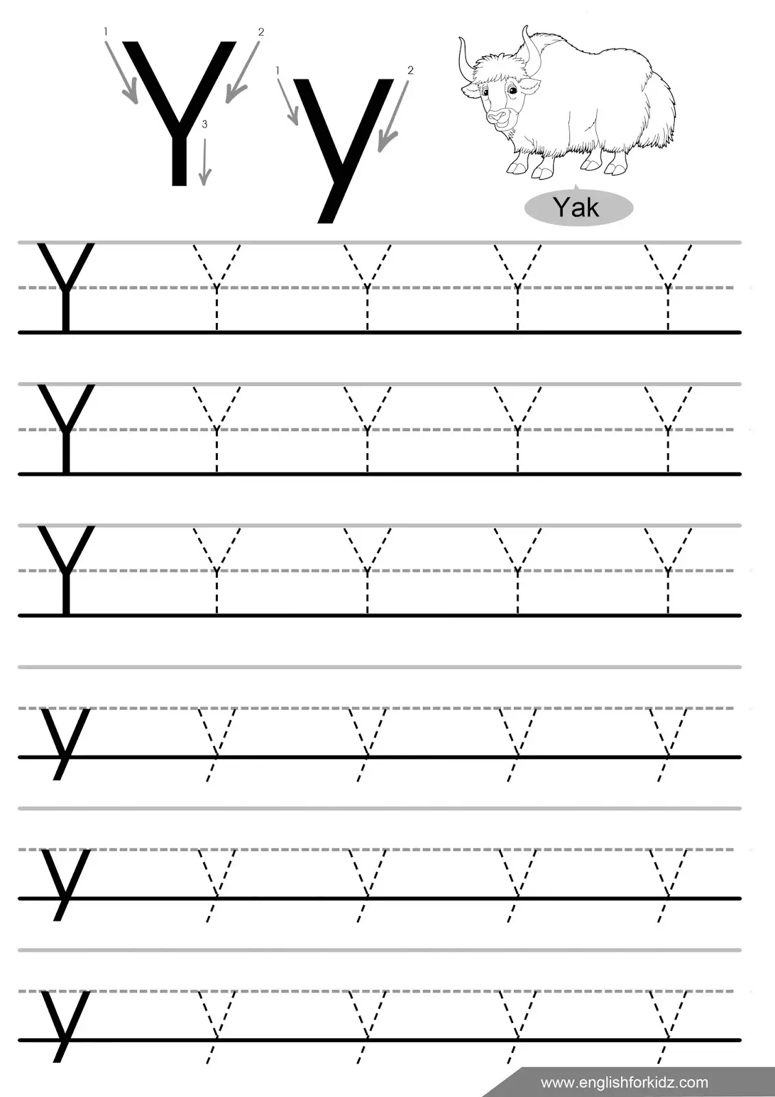 12 Instructive Letter Y Worksheets Kitty Baby Love