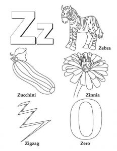 Letter Z Worksheets for Kindergarten and Toddlers