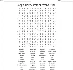 Mega Harry Potter Word Search 