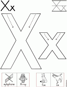 Phonics Letter X worksheet for Toddlers