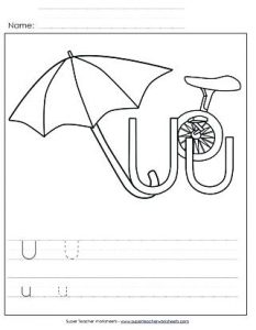 Pre K Letter U Worksheets