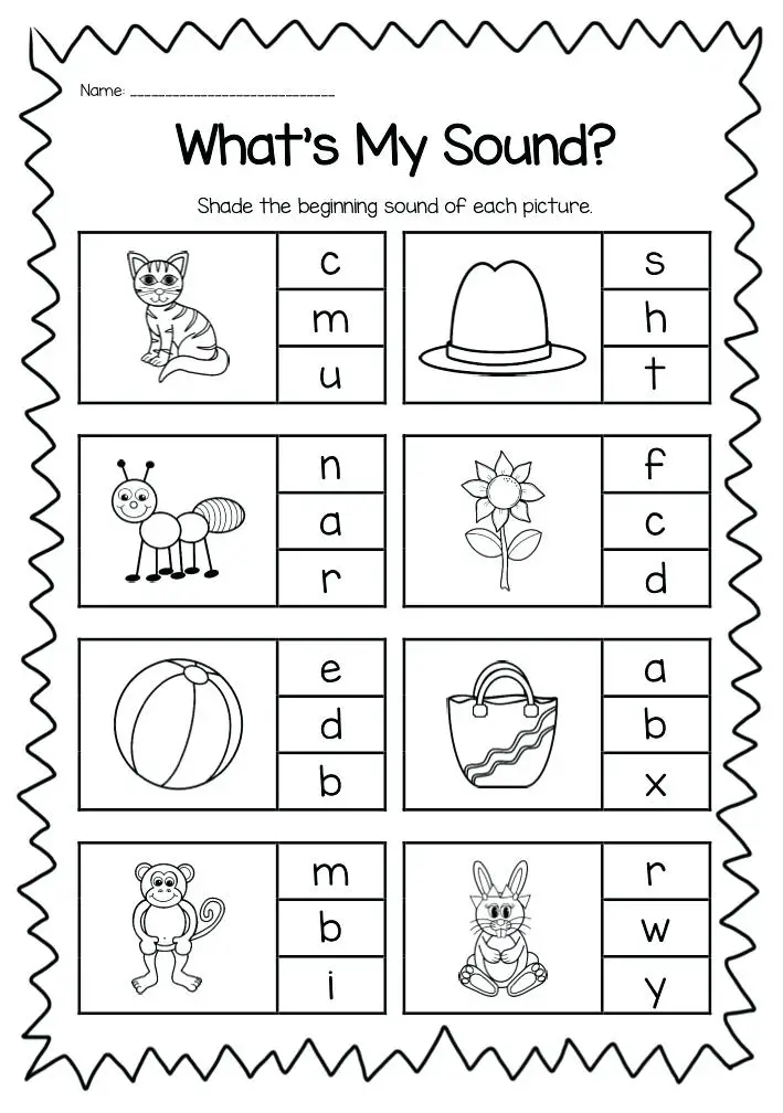 Beginning Sound Worksheets Kindergarten Printable Kindergarten Worksheets
