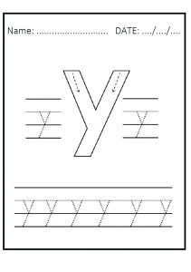 Tracing Letter Y Worksheets