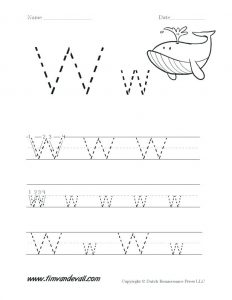 W Tracing Worksheet