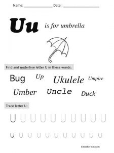 Worksheet Letter U