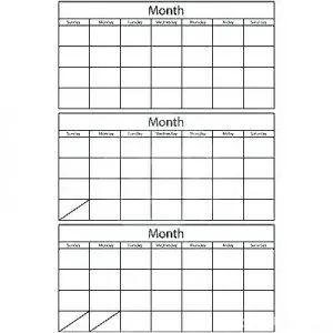 3 Three Month Blank Calendar Template