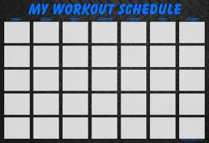 30 Day Monthly Workout Calendar Template
