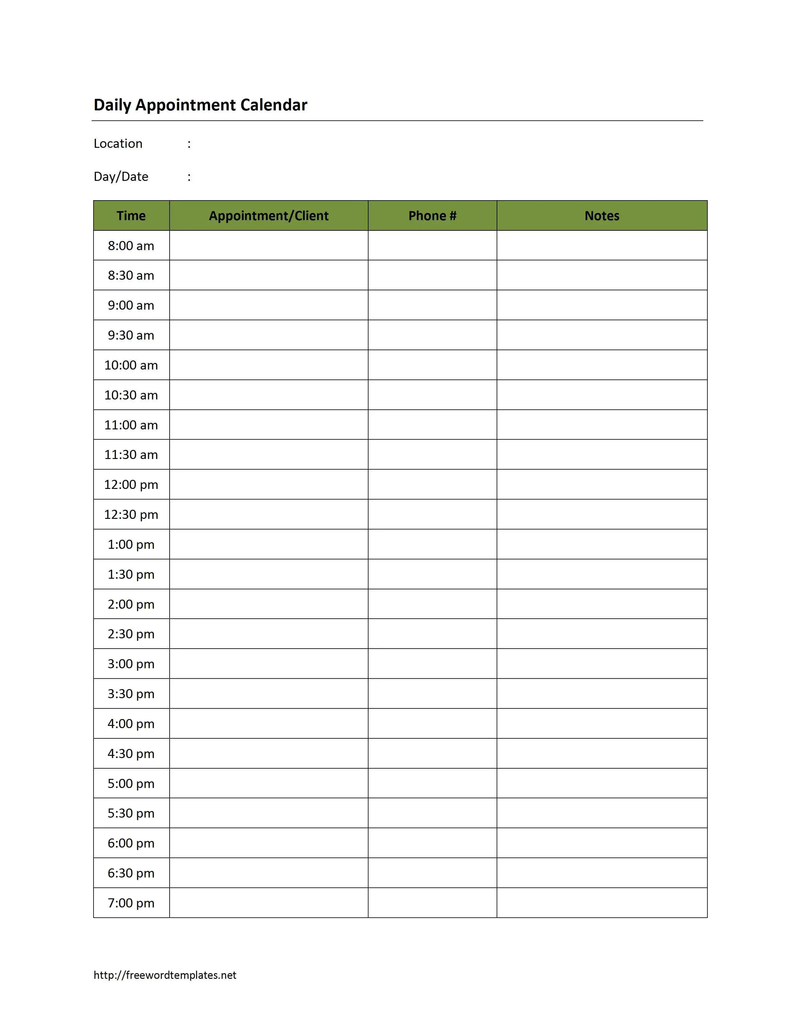 editable free printable weekly appointment sheets sablyan