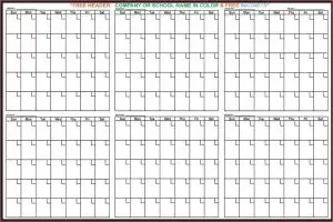 Blank 6 Month Calendar