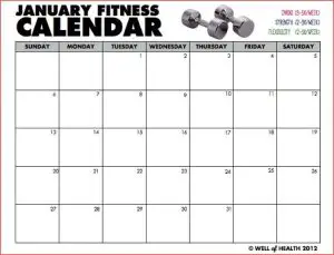 Blank Monthly Workout Calendar