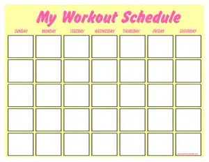 Blank Workout Calendar