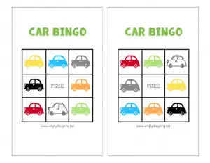 Car Bingo for Toddlers