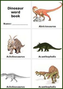Dinosaur Flash Cards Printable