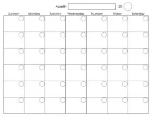 Free Blank Monthly Calendar
