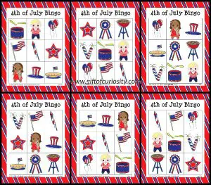 Free Printable Fourth of July Bingo Cards