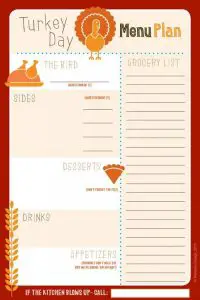 Free Printable Thanksgiving Meal Planner