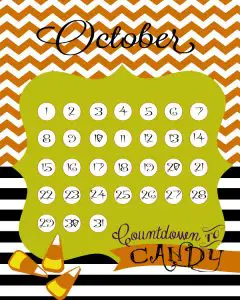 Free and Printable Halloween Countdown Calendar