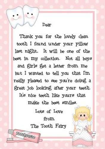 Free Printable Tooth Fairy Letters.