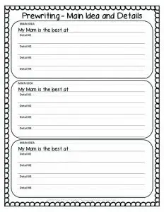 Main Idea and Key Details Worksheet 4th Grade
