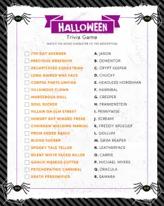 Obscure Halloween Trivia Names for Elderly Seniors