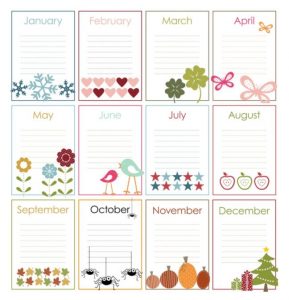 Perpetual Birthday Calendar