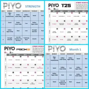Piyo Workout Calendar Printable